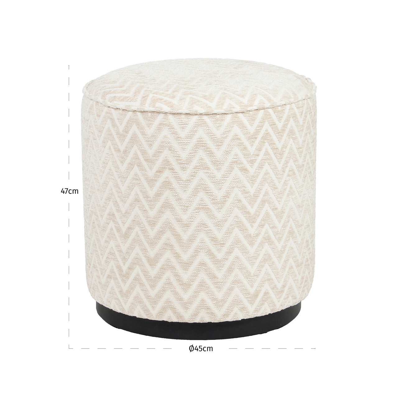 Richmond Interiors Hocker &amp; Fußbank Lexie beige chevron 45Ø Hocker &amp; Fußbank Richmond Interiors