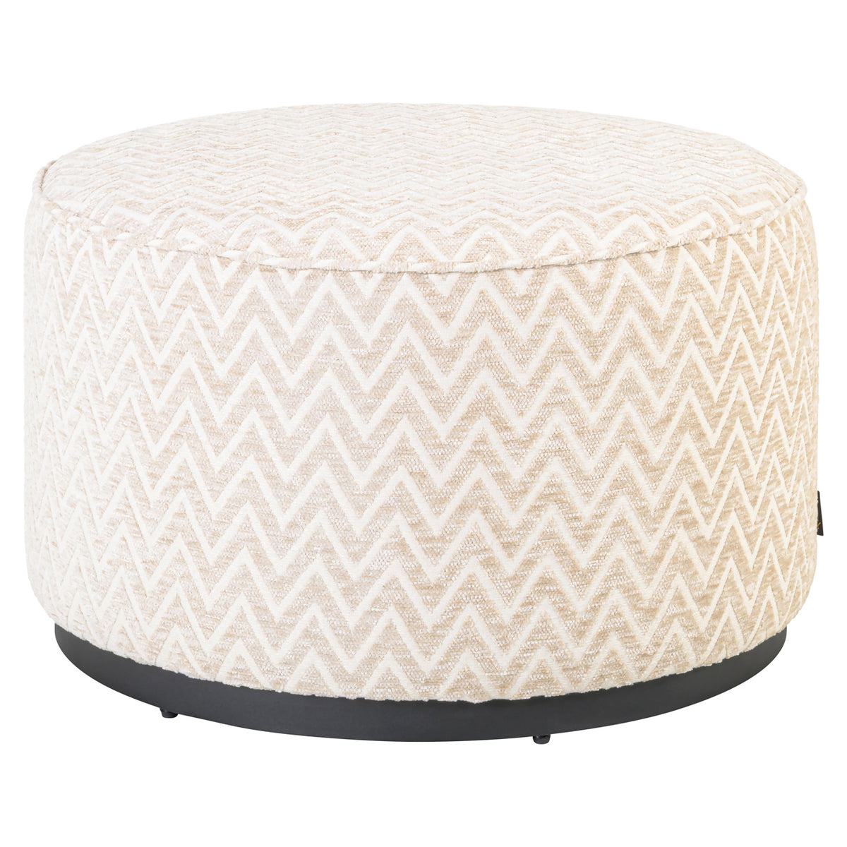 Richmond Interiors Hocker &amp; Fußbank Lexie beige chevron 70Ø Richmond Interiors
