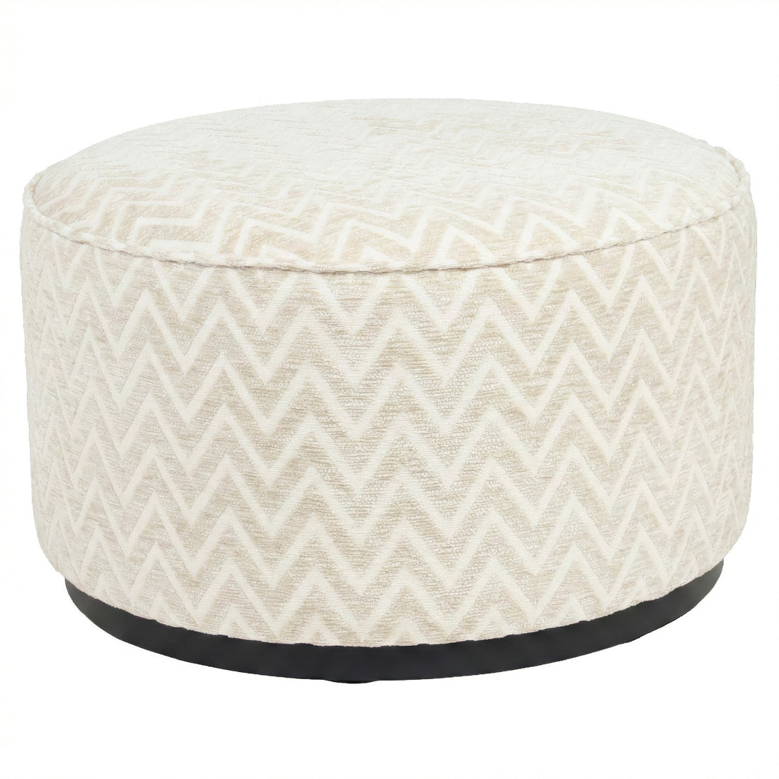 Richmond Interiors Hocker & Fußbank Lexie beige chevron 70Ø Hocker & Fußbank Richmond Interiors
