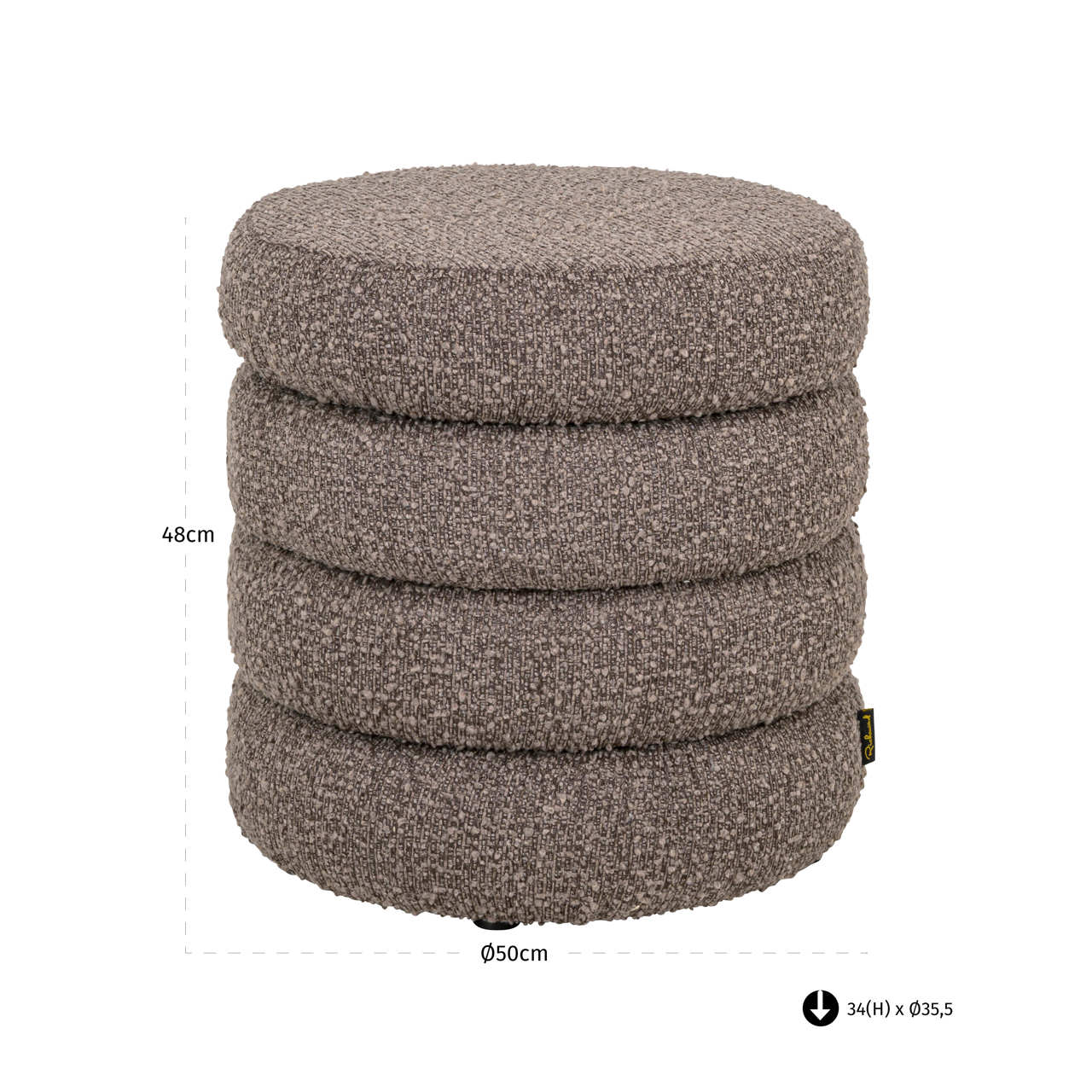 Richmond Interiors Hocker &amp; Fußbank Adele brown chunky Hocker &amp; Fußbank Richmond Interiors