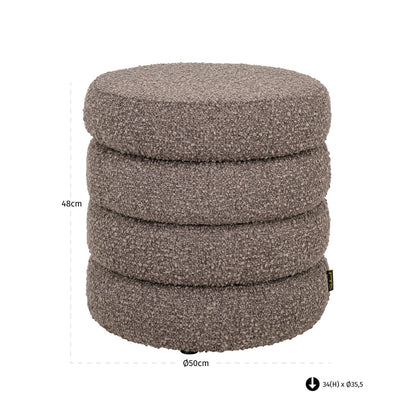 Richmond Interiors Hocker &amp; Fußbank Adele brown chunky Hocker &amp; Fußbank Richmond Interiors