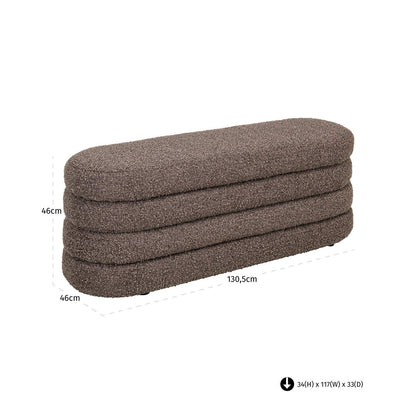 Richmond Interiors Hocker &amp; Fußbank Camille brown chunky Hocker &amp; Fußbank Richmond Interiors