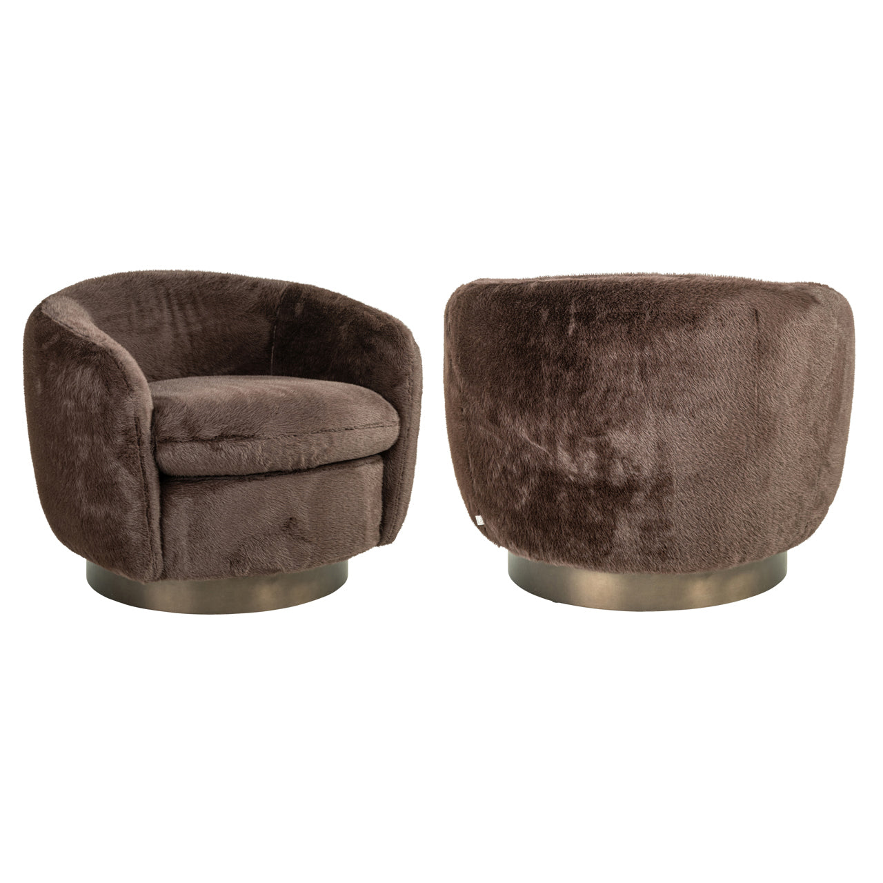 Richmond Interiors Lounge Stuhl Colmar chocolat fluffy swivel