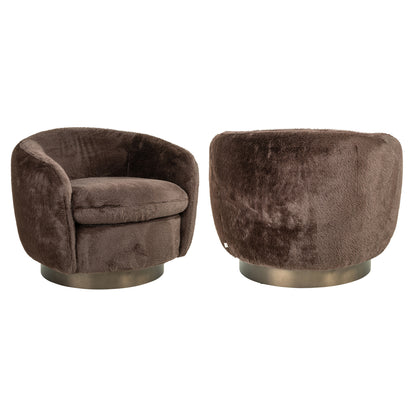 Richmond Interiors Lounge Stuhl Colmar chocolat fluffy swivel