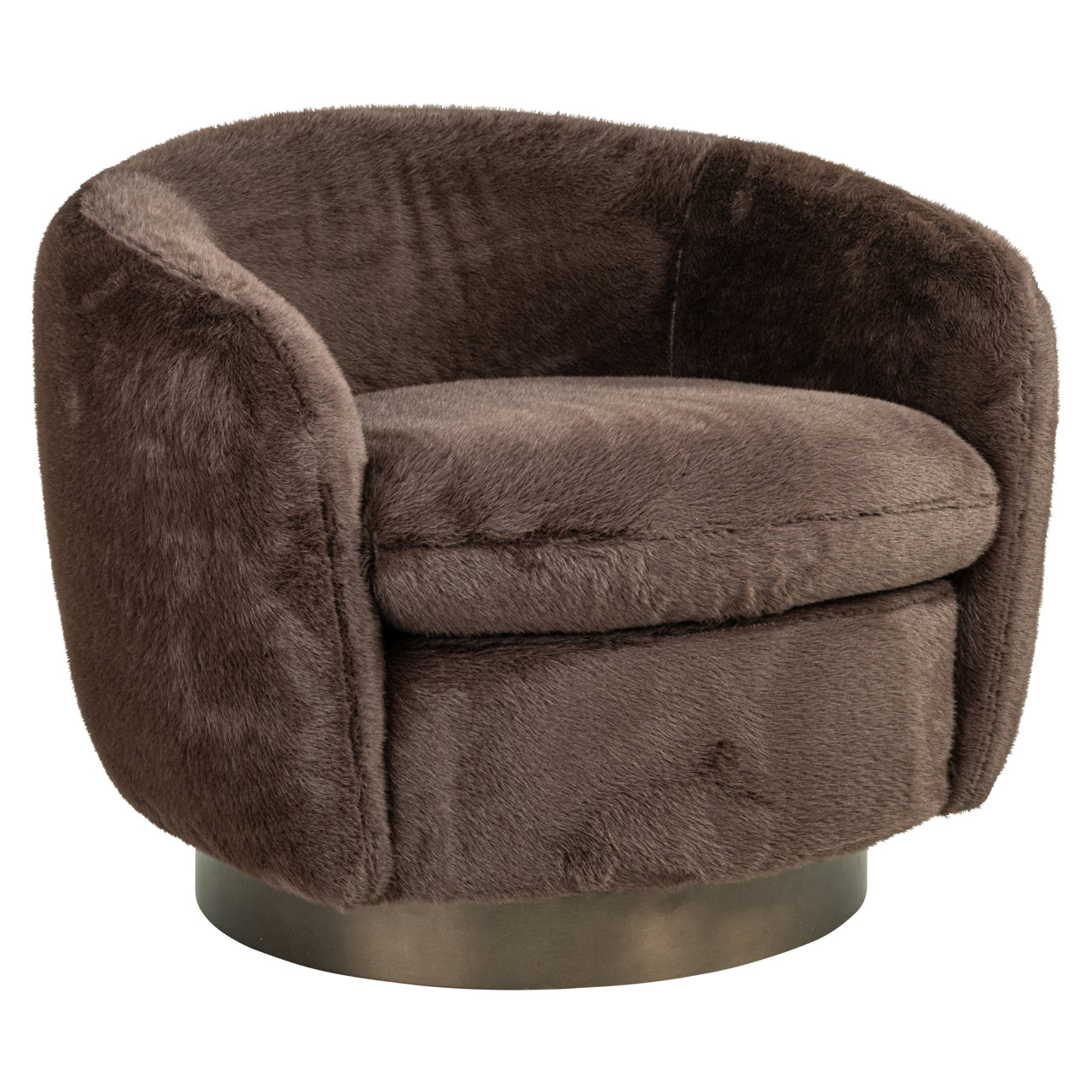 Richmond Interiors Lounge Stuhl Colmar chocolat fluffy swivel