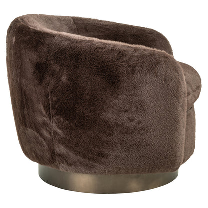 Richmond Interiors Lounge Stuhl Colmar chocolat fluffy swivel