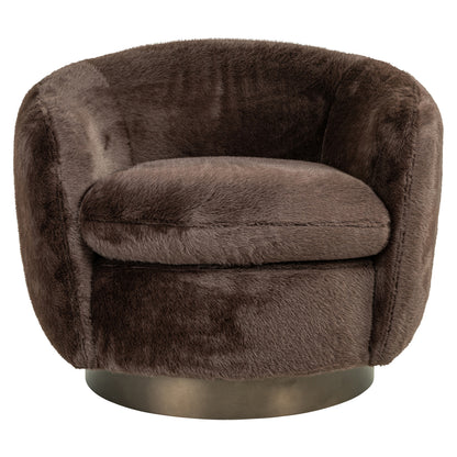 Richmond Interiors Lounge Stuhl Colmar chocolat fluffy swivel