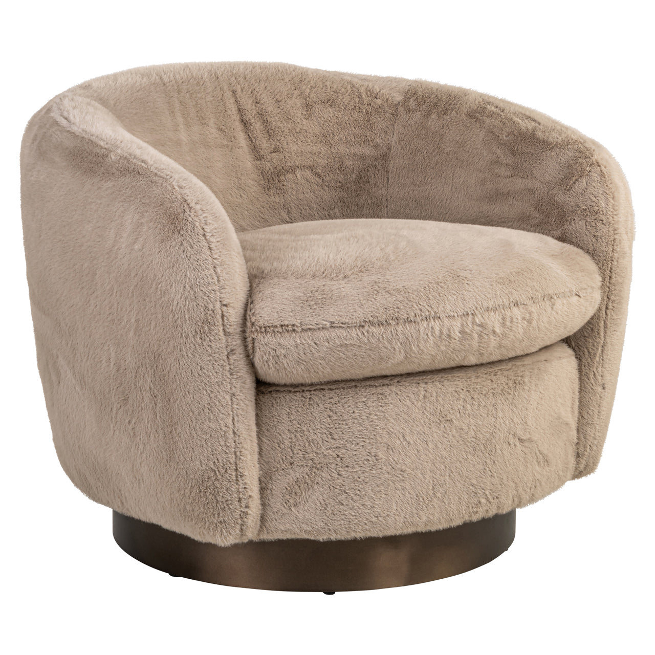 Richmond Interiors Lounge Stuhl Colmar khaki fluffy swivel Richmond Interiors