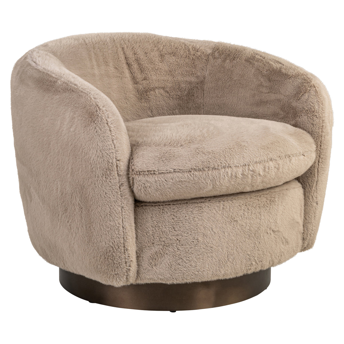 Richmond Interiors Lounge Stuhl Colmar khaki fluffy swivel Richmond Interiors