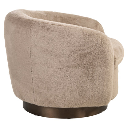 Richmond Interiors Lounge Stuhl Colmar khaki fluffy swivel Richmond Interiors
