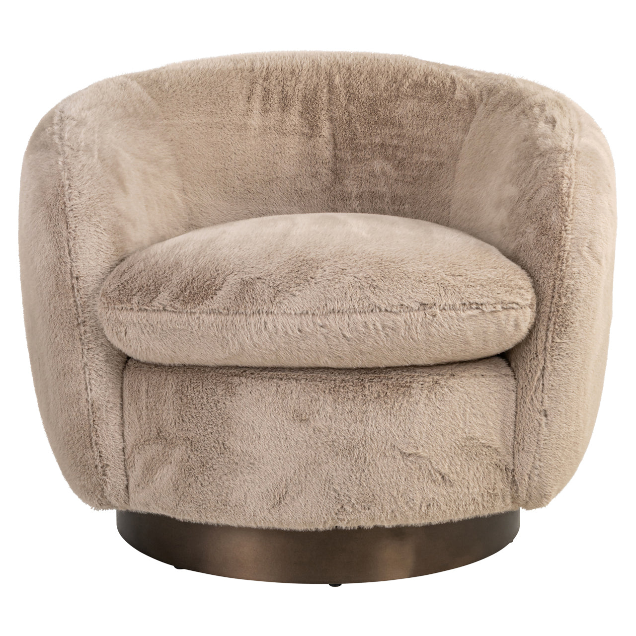 Richmond Interiors Lounge Stuhl Colmar khaki fluffy swivel Richmond Interiors