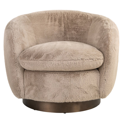 Richmond Interiors Lounge Stuhl Colmar khaki fluffy swivel Richmond Interiors