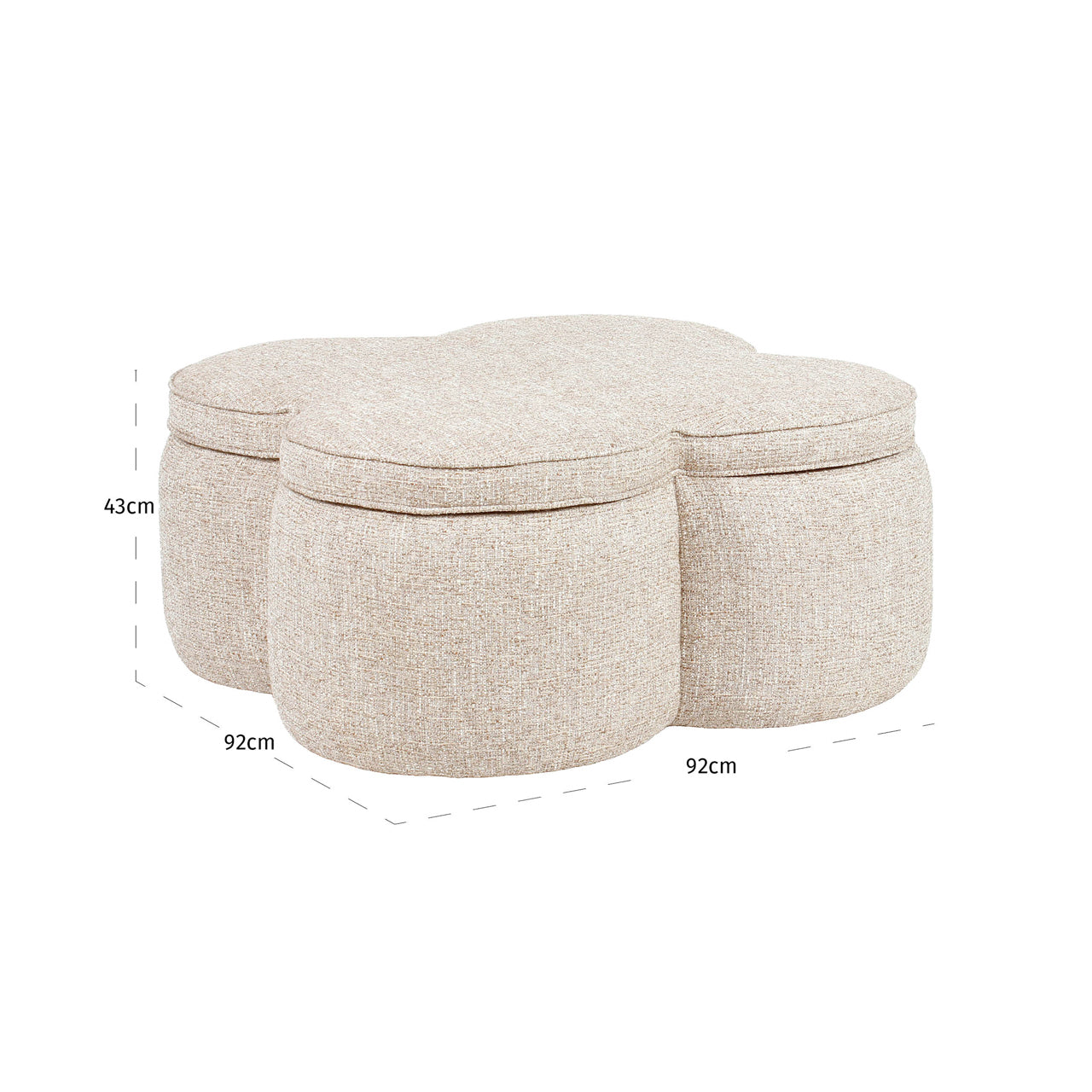 Richmond Interiors Hocker &amp; Fußbank Corbeau sand tweed Hocker &amp; Fußbank Richmond Interiors