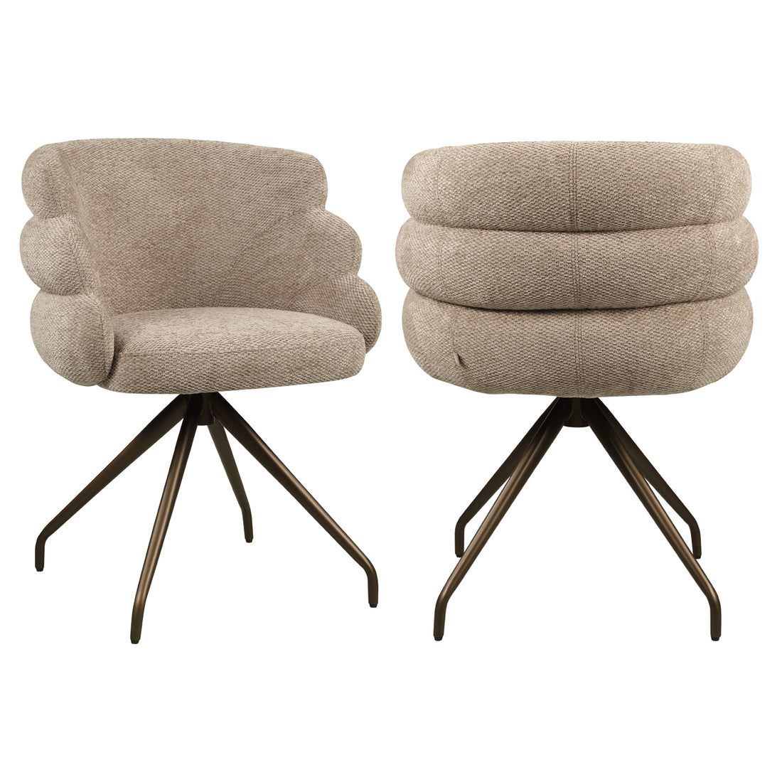 Richmond Interiors Esszimmerstuhl Kayla mocca boldweave swivel Esszimmerstuhl Richmond Interiors