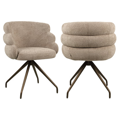 Richmond Interiors Esszimmerstuhl Kayla mocca boldweave swivel Esszimmerstuhl Richmond Interiors