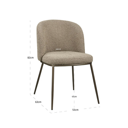 Richmond Interiors Esszimmerstuhl Elvi mocca chunky fire retardant (Set of 2) Esszimmerstuhl Richmond Interiors