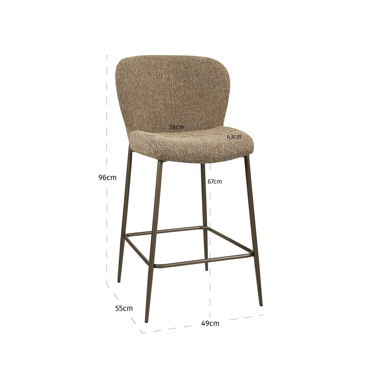 Richmond Interiors Thekenstuhl Odarby brown tweed fire retardant Thekenstuhl Richmond Interiors