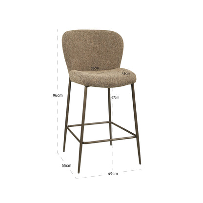 Richmond Interiors Thekenstuhl Odarby brown tweed fire retardant Thekenstuhl Richmond Interiors
