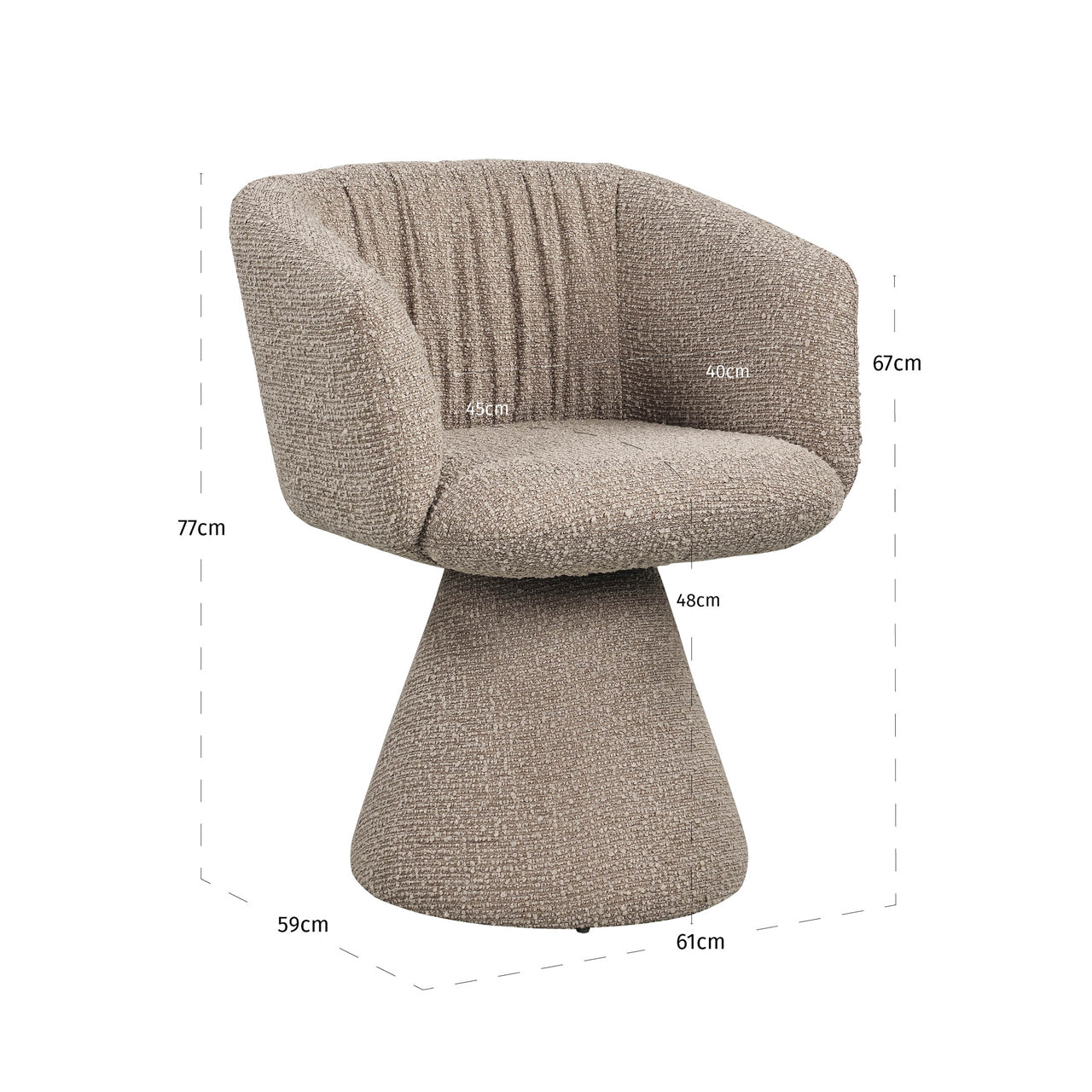 Richmond Interiors Esszimmerstuhl Madeline mocca chunky swivel Esszimmerstuhl Richmond Interiors