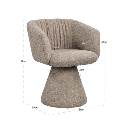 Richmond Interiors Esszimmerstuhl Madeline mocca chunky swivel Esszimmerstuhl Richmond Interiors