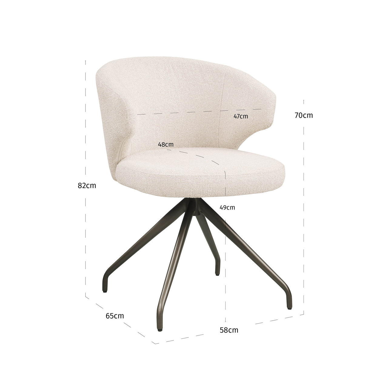 Richmond Interiors Esszimmerstuhl Milly biscotti swivel Esszimmerstuhl Richmond Interiors