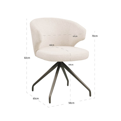 Richmond Interiors Esszimmerstuhl Milly biscotti swivel Esszimmerstuhl Richmond Interiors