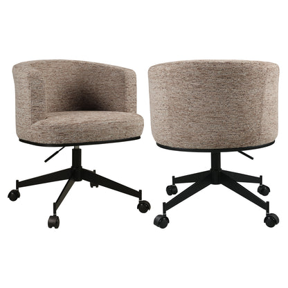 Richmond Interiors Esszimmerstuhl Rochenne mocca linear swivel on wheels Esszimmerstuhl Richmond Interiors