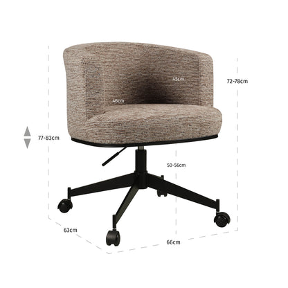 Richmond Interiors Esszimmerstuhl Rochenne mocca linear swivel on wheels Esszimmerstuhl Richmond Interiors