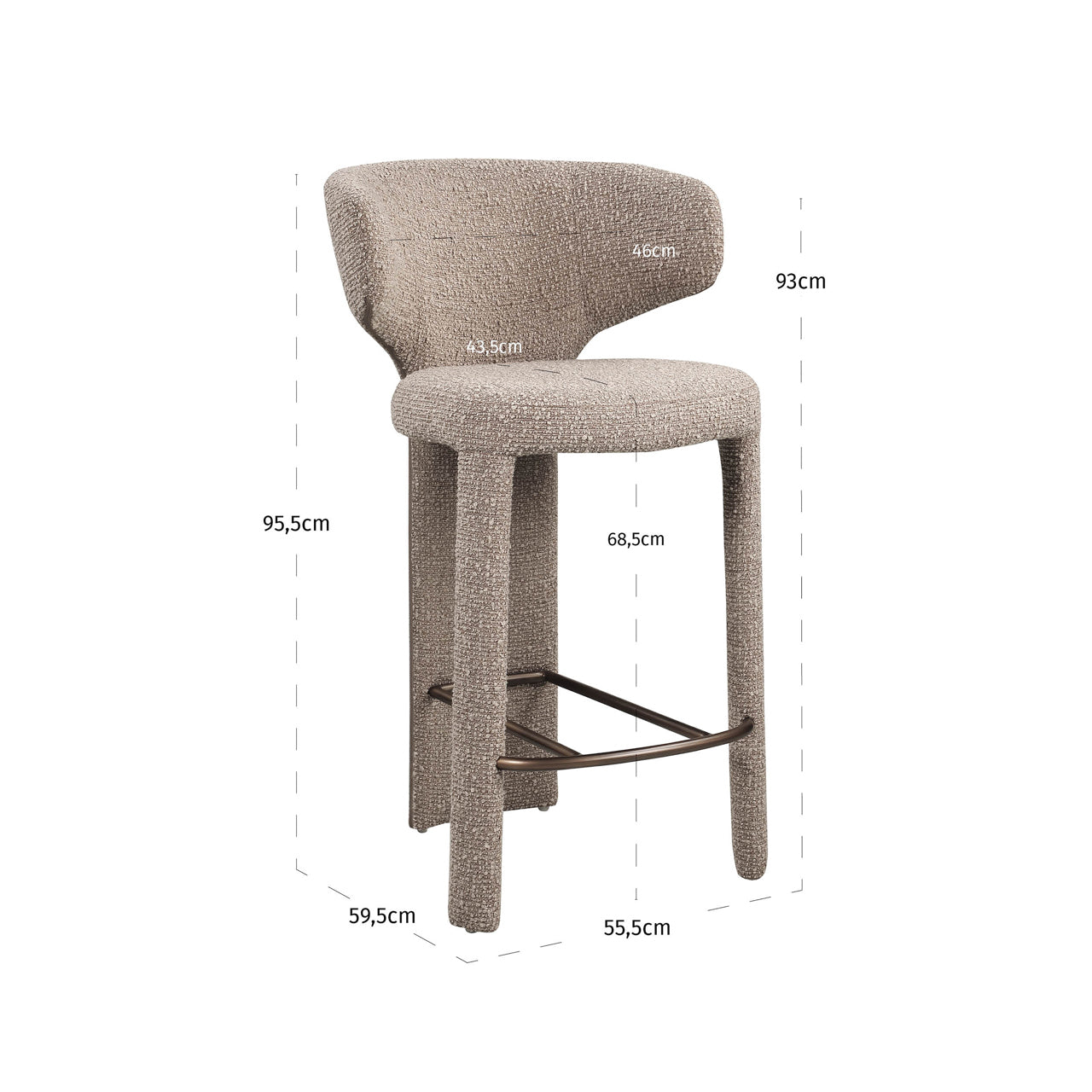 Richmond Interiors Thekenstuhl Viola mocca chunky Thekenstuhl Richmond Interiors
