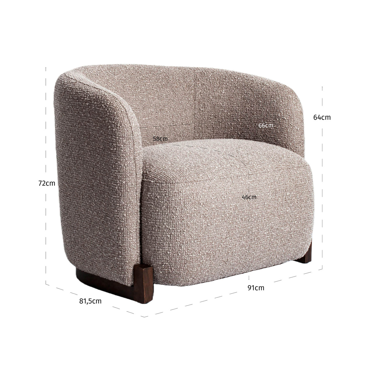 Richmond Interiors Lounge Stuhl Hannah mocca chunky fire retardant Lounge Stuhl Richmond Interiors
