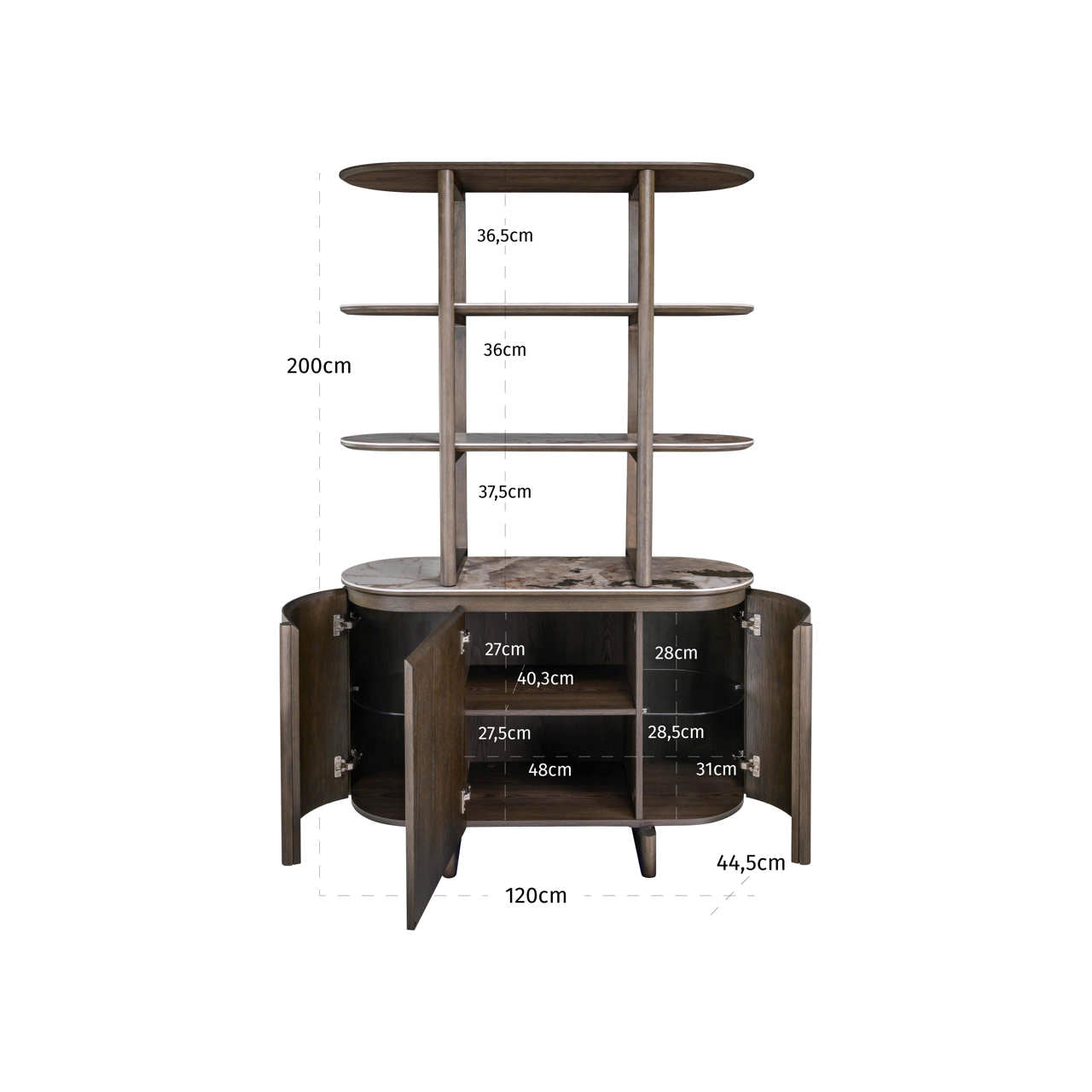 Richmond Interiors Vitrine Langford brown