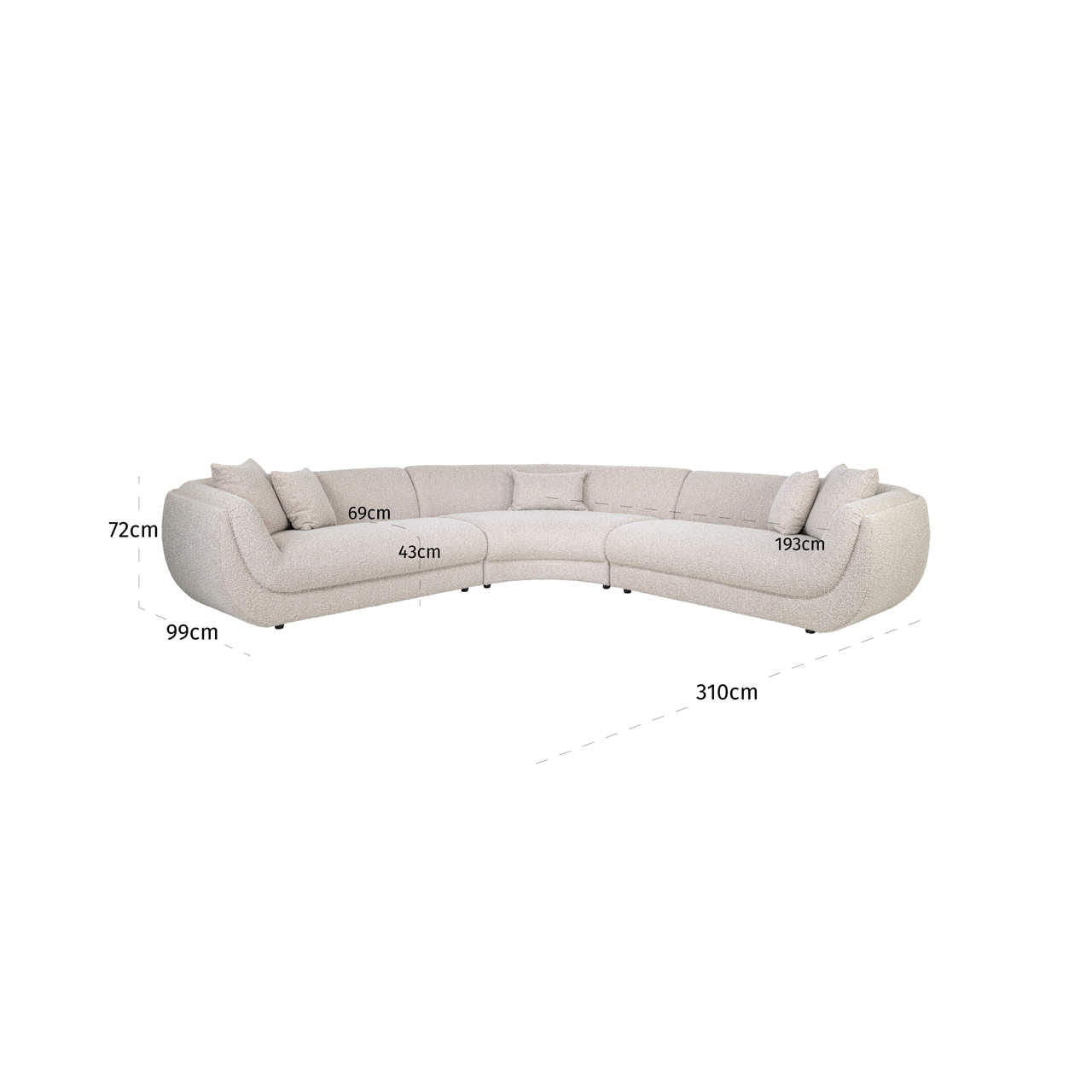 Richmond Interiors Sofa Gianelle natural chunky Richmond Interiors
