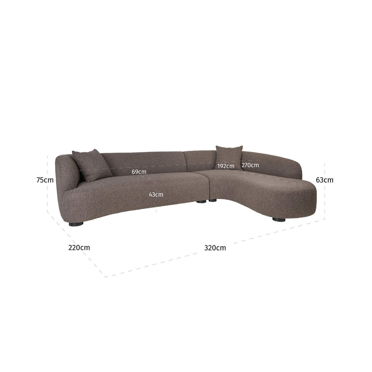 Richmond Interiors Sofa Pandora brown chunky lounge right Richmond Interiors