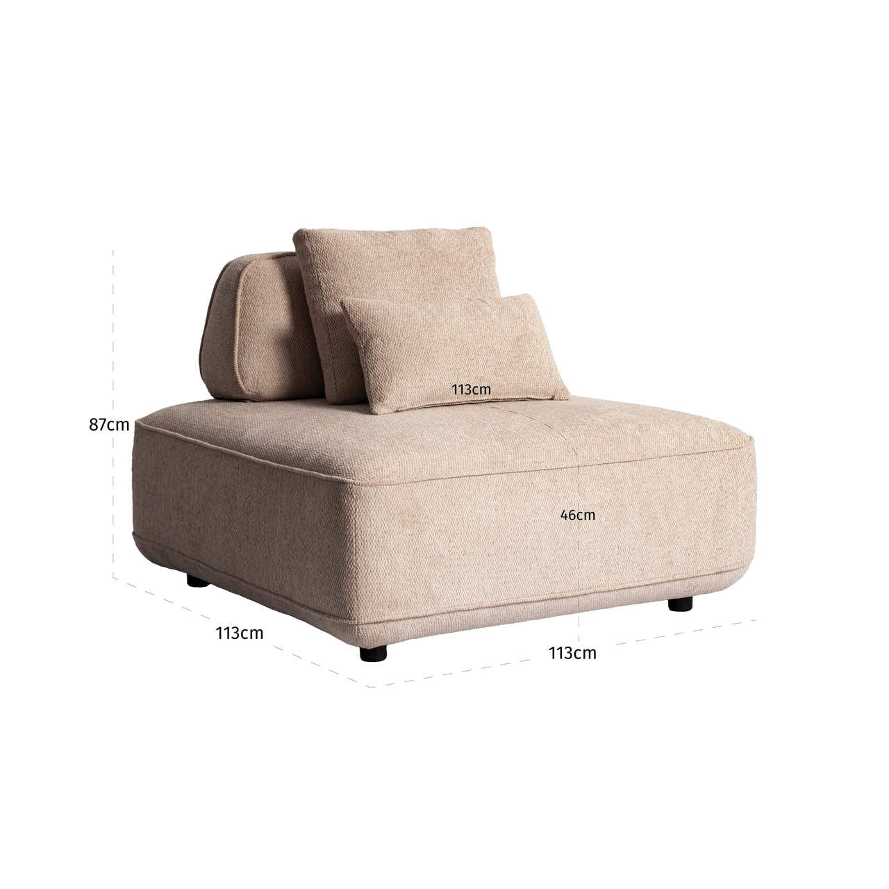 Richmond Interiors Sofa Tudor natural boldweave 1-seater movable backrest Sofa Richmond Interiors