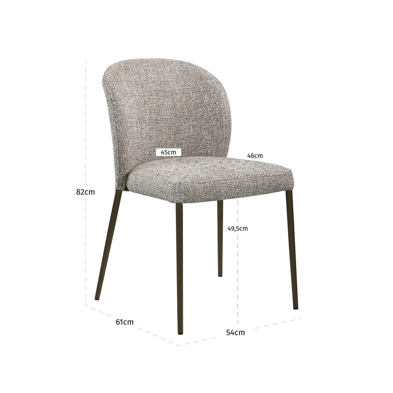 Richmond Interiors Esszimmerstuhl Stacker earth tweed fire retardant (Set of 2) Esszimmerstuhl Richmond Interiors