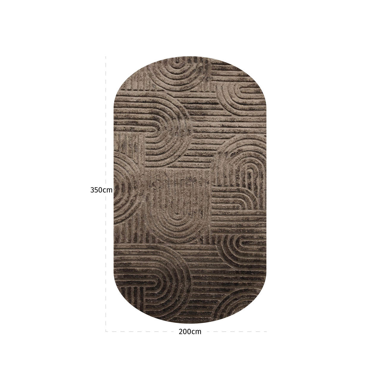 Richmond Interiors Teppich Liff dark brown 200x350