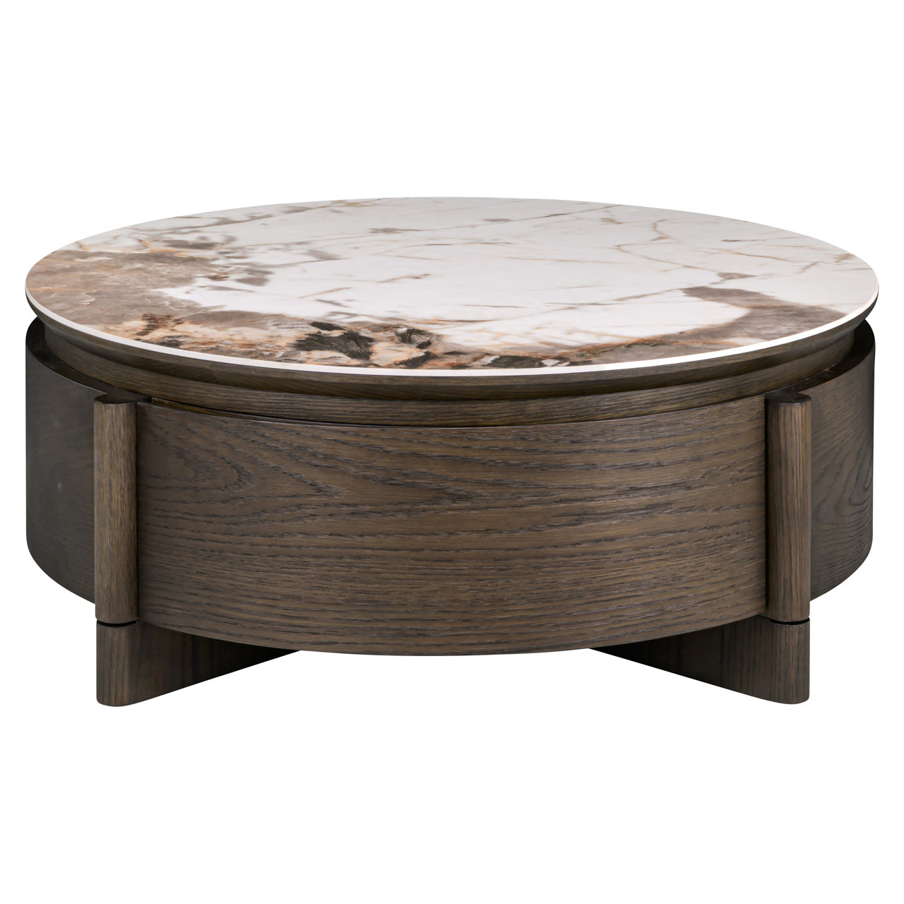 Richmond Interiors Couchtisch Langford brown 90Ø 1-drawer