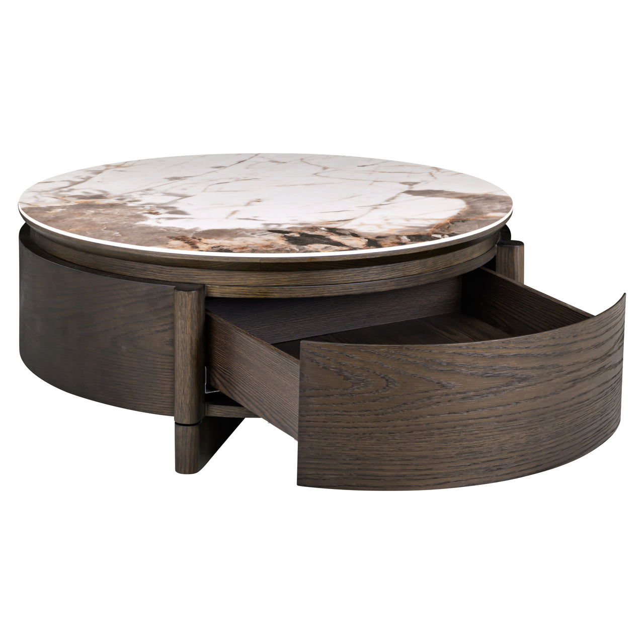 Richmond Interiors Couchtisch Langford brown 90Ø 1-drawer