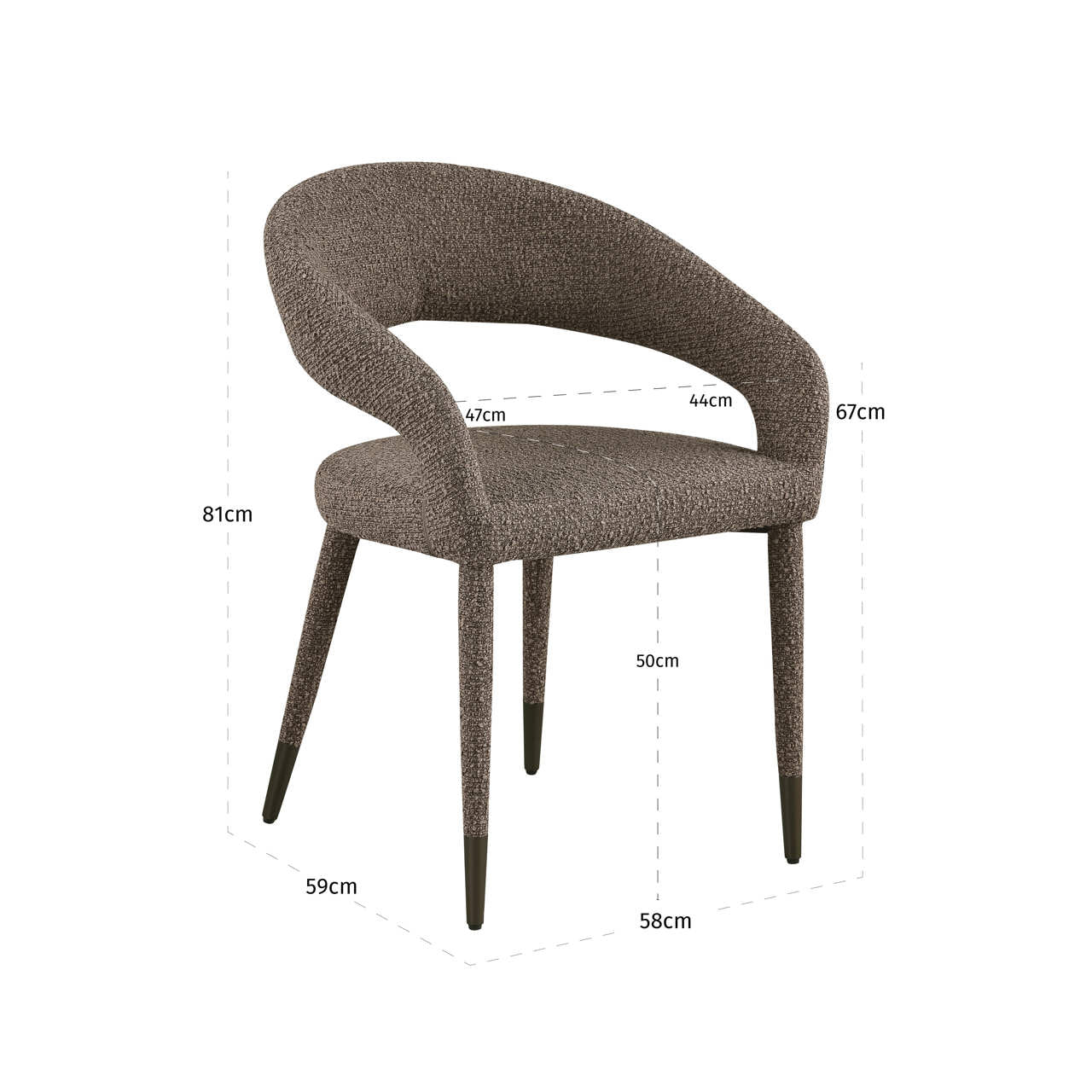 Richmond Interiors Esszimmerstuhl Gia brown chunky Esszimmerstuhl Richmond Interiors