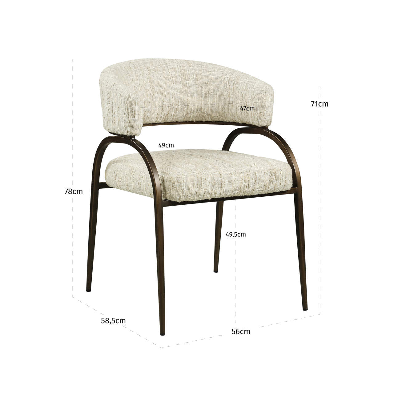 Richmond Interiors Esszimmerstuhl Charda beige angora Esszimmerstuhl Richmond Interiors
