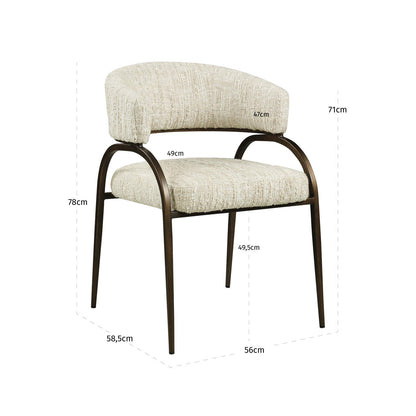 Richmond Interiors Esszimmerstuhl Charda beige angora Esszimmerstuhl Richmond Interiors