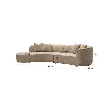 Richmond Interiors Sofa Romero sand tweed ottoman left fire retardant Sofa Richmond Interiors