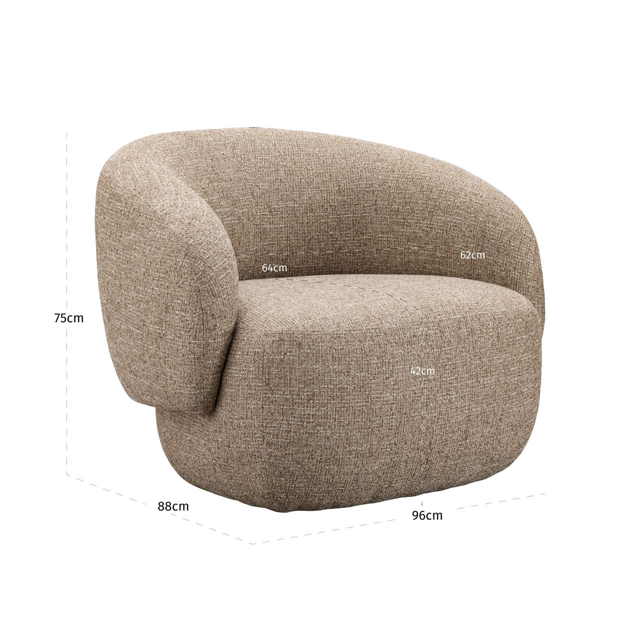 Richmond Interiors Lounge Stuhl Milano sand tweed fire retardant Lounge Stuhl Richmond Interiors