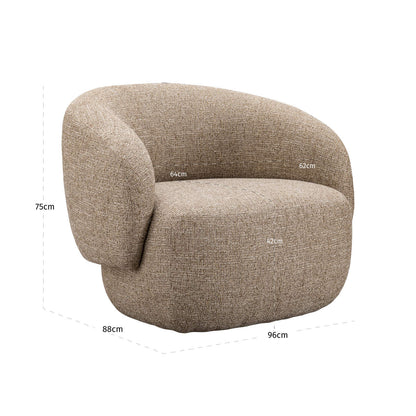 Richmond Interiors Lounge Stuhl Milano sand tweed fire retardant Lounge Stuhl Richmond Interiors