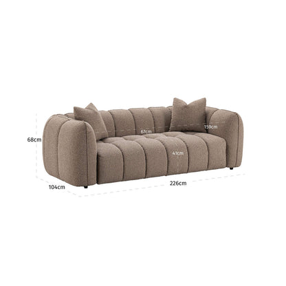 Richmond Interiors Sofa Hogan mocca chunky 3-seater fire retardant Sofa Richmond Interiors