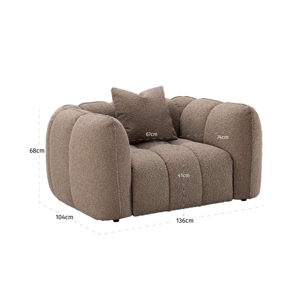 Richmond Interiors Lounge Stuhl Hogan mocca chunky fire retardant Lounge Stuhl Richmond Interiors