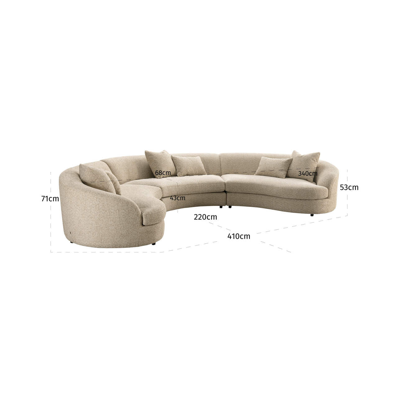Richmond Interiors Sofa Morena cream blockweave Sofa Richmond Interiors