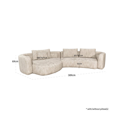 Richmond Interiors Sofa Angusto natural softweave lounge left