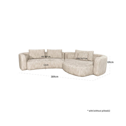 Richmond Interiors Sofa Angusto natural softweave lounge right
