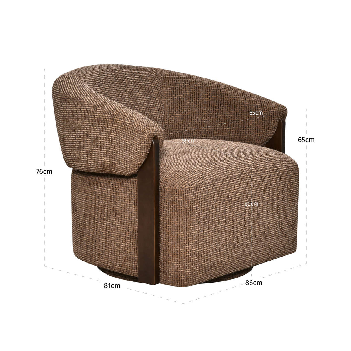 Richmond Interiors Lounge Stuhl Marina brown blockweave swivel fire retardant Richmond Interiors